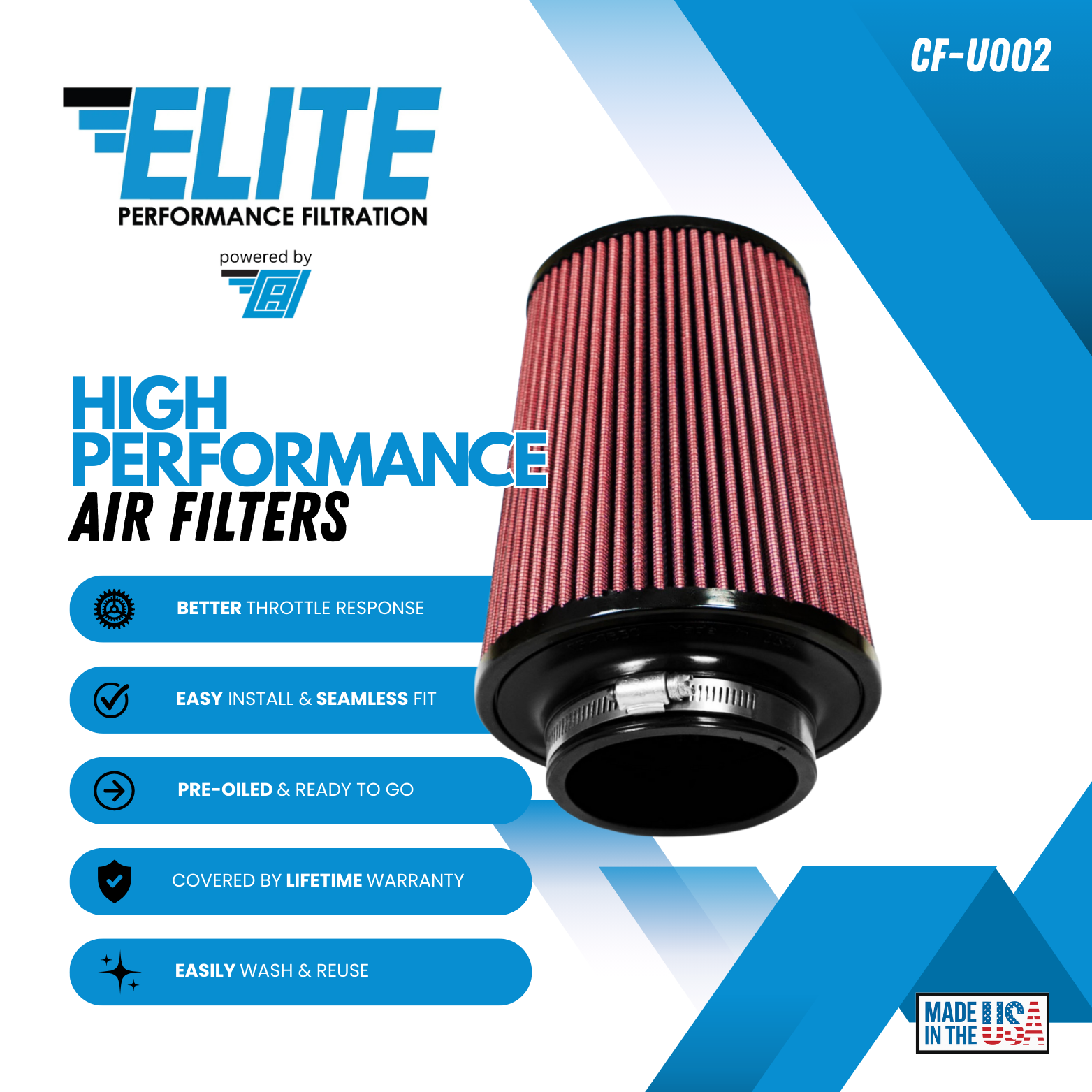 Universal High Performance Air Filter – CF-U002 - Image 3