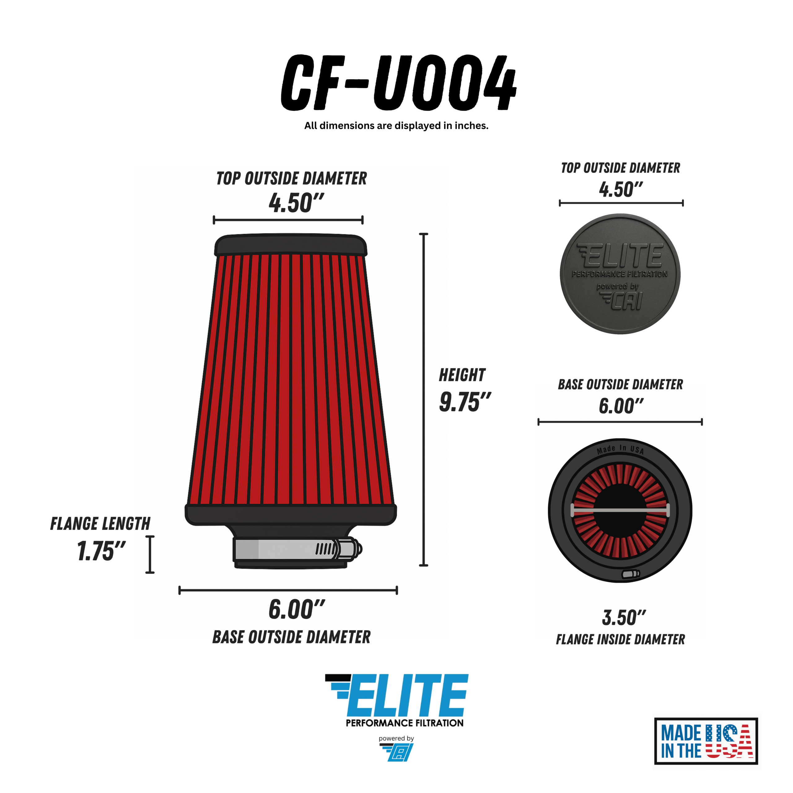 Universal High Performance Air Filter – CF-U004 - Image 2