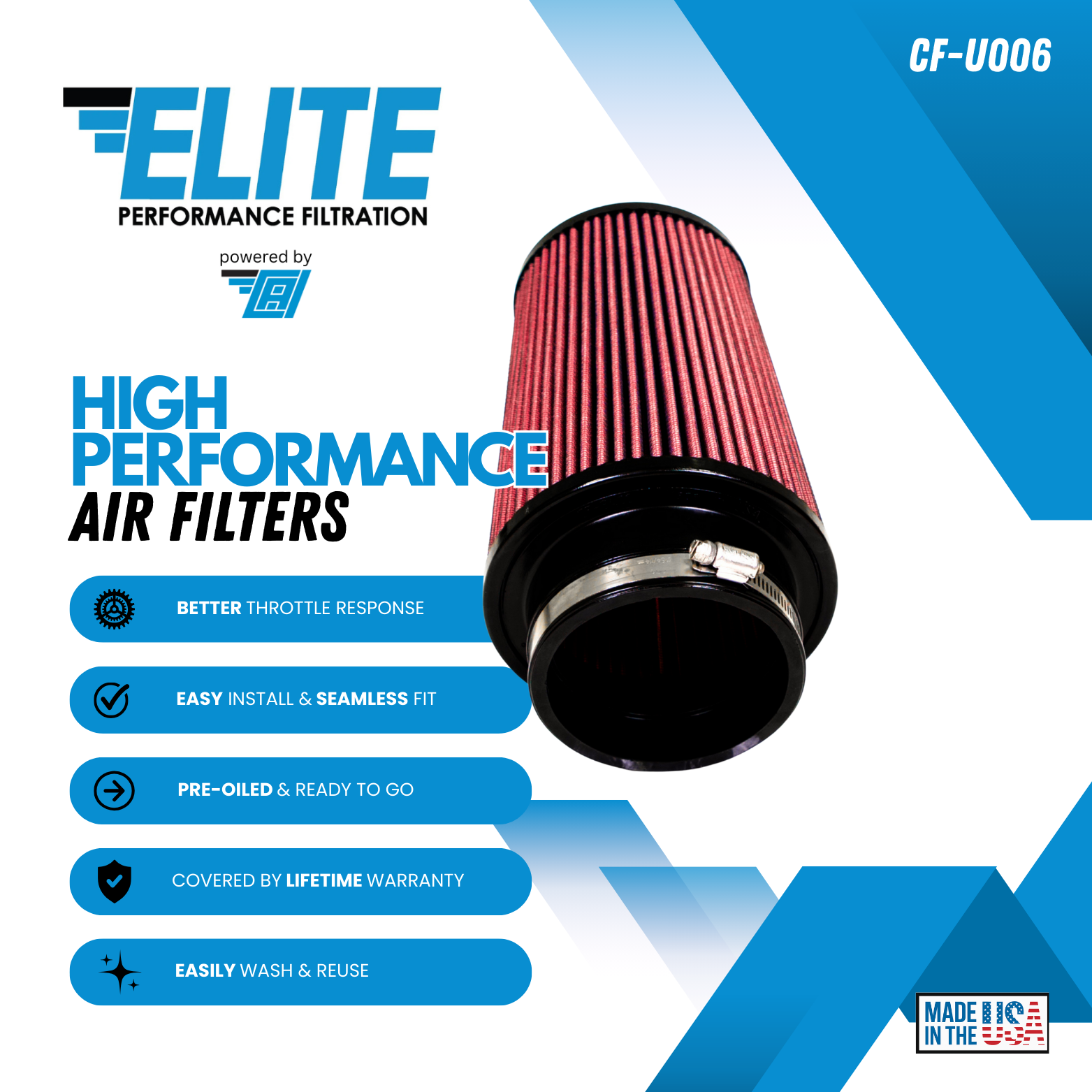 Universal High Performance Air Filter – CF-U006 - Image 3