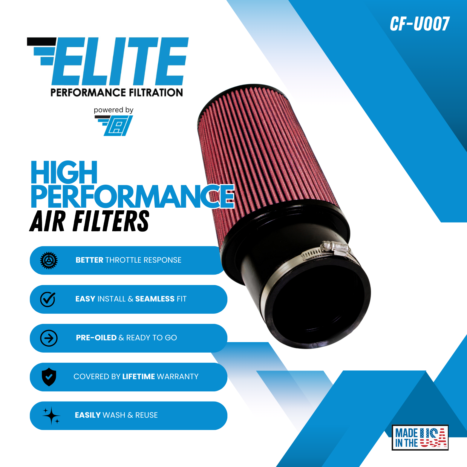 Universal High Performance Air Filter – CF-U007 - Image 3