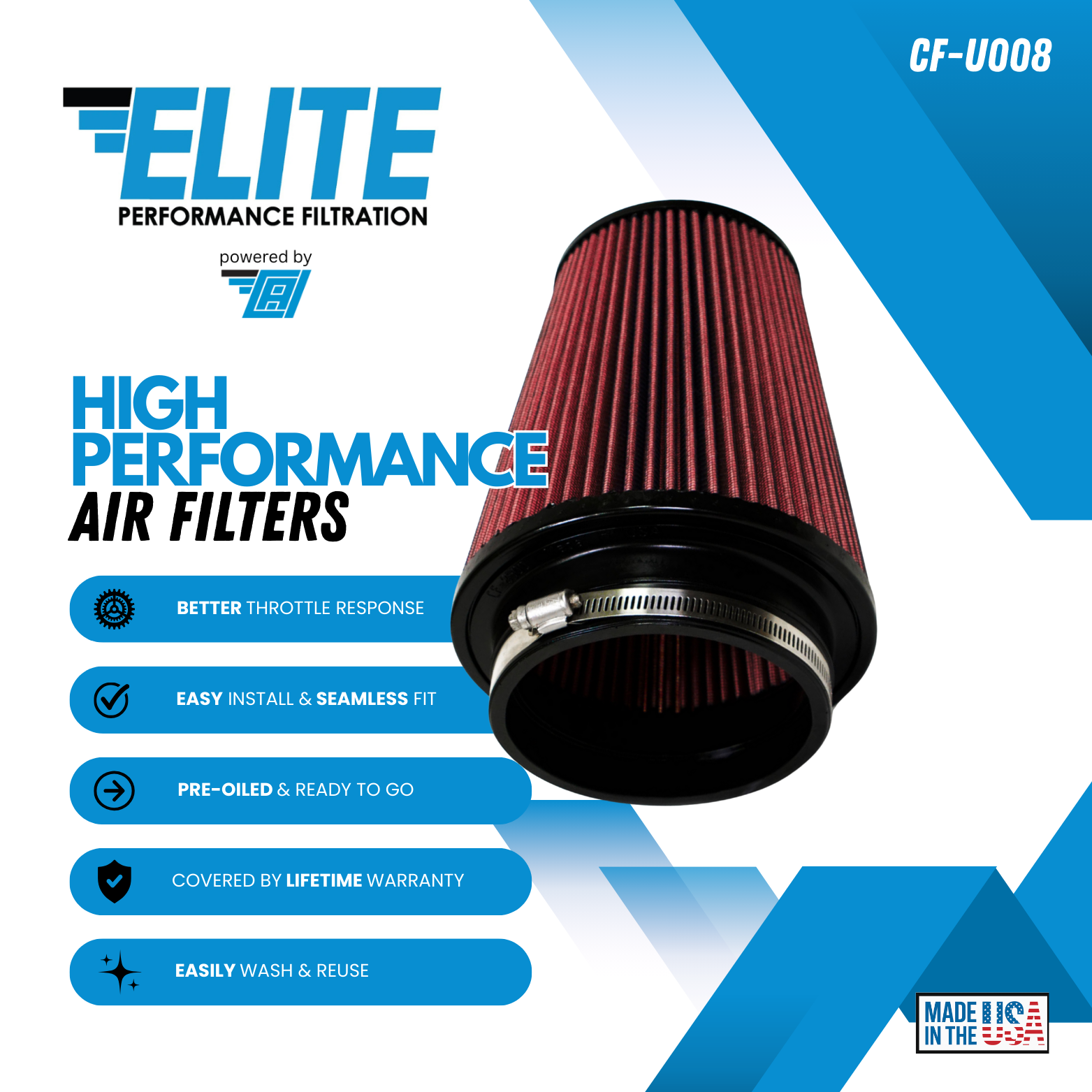 Universal High Performance Air Filter – CF-U008 - Image 3